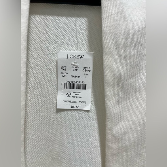 J. Crew Factory Knit Wrap Cardigan Sweater in Ivory size Large NEW - Picture 3 of 10